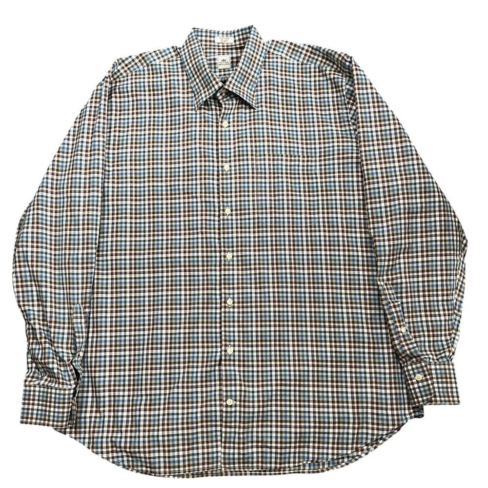 Peter Millar Plaid Button Down Shirt XL Luxury Preppy Grandadcore Coastal Crew